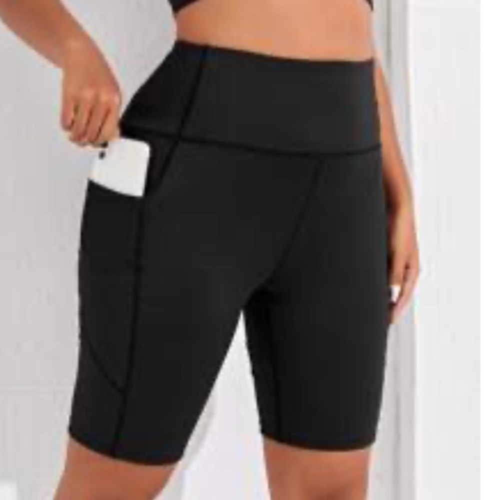 Black Biker Shorts with Pockets, 9” inseam, Women’s 4X